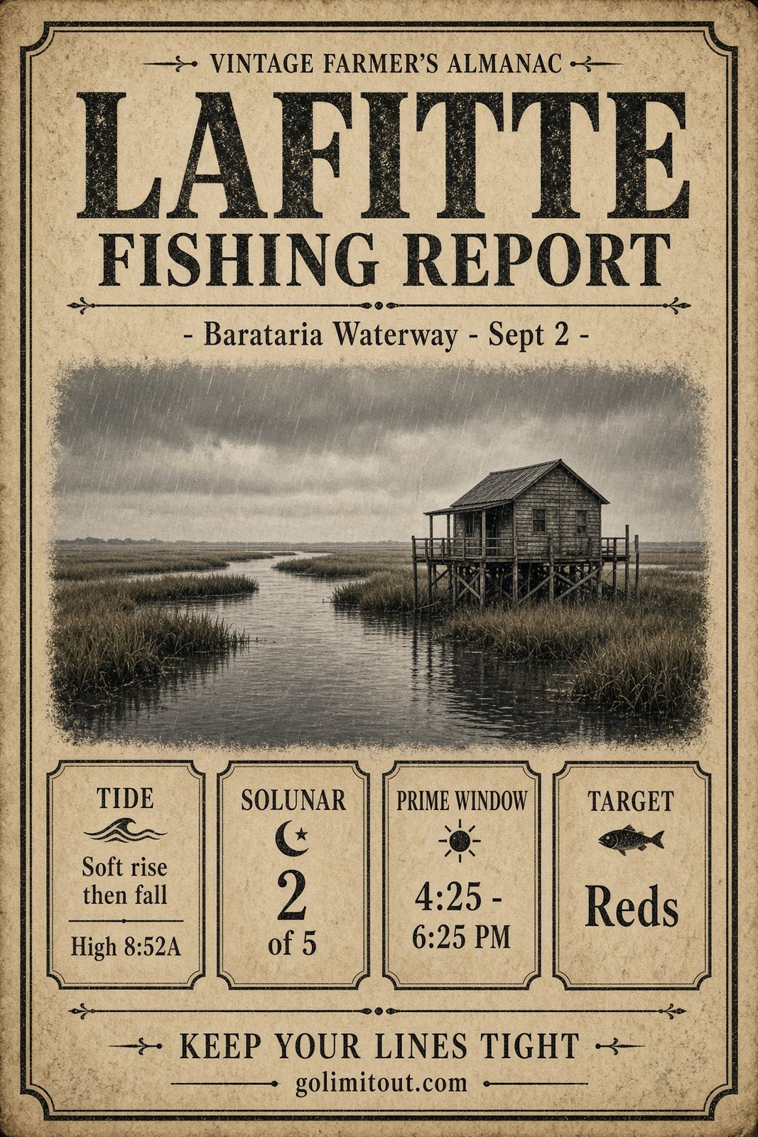 Lafitte fishing report Sep 2 poster