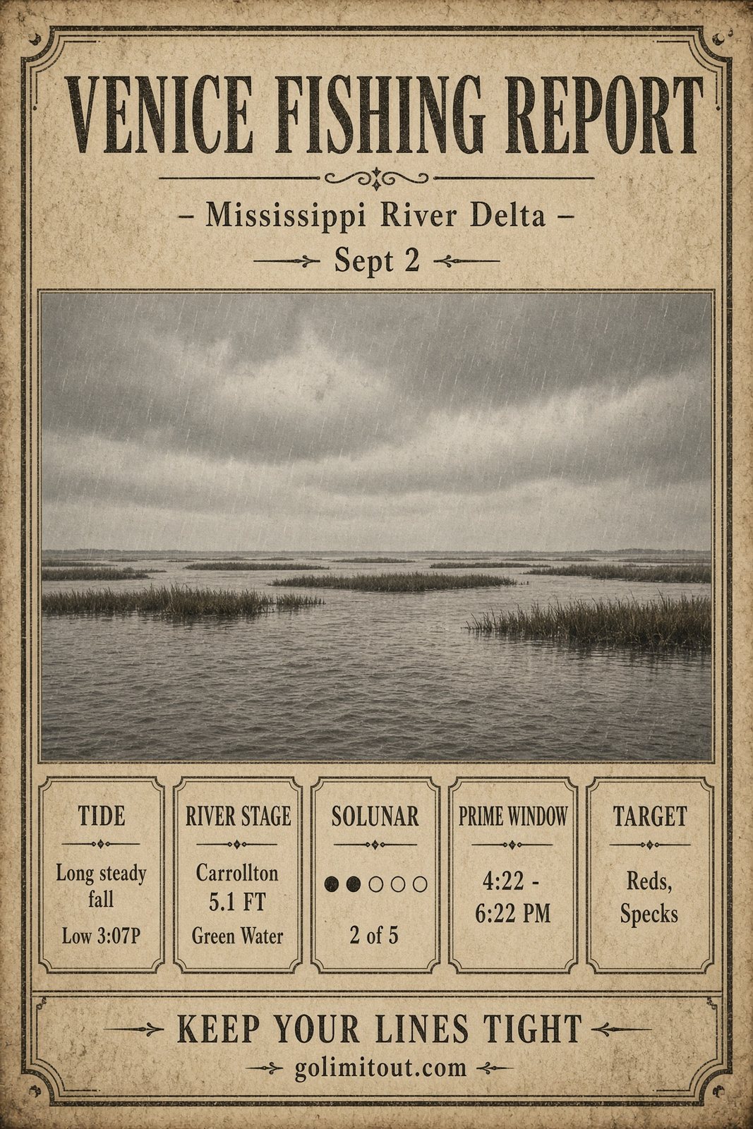 Venice fishing report Sep 2 poster